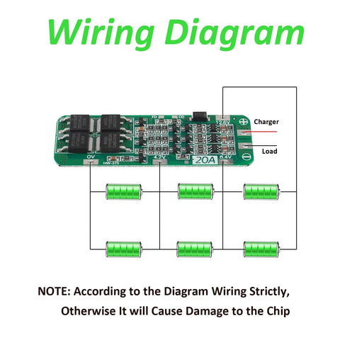 Wiring diagram for Legit Heavy Hitter 3S BMS Protection Board For 18650 Lithium Battery Packs 12.6V 20A Smart PCB Module.