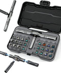 24 In 1 Magnetic Ratchet Screwdriver Set With Case And Detachable T Handle, Mini Precision Bit Kit shown in open case