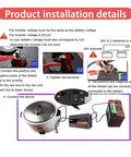 Installation guide for Road Ready 4000W Pure Sine Wave Power Inverter DC to AC Converter with detailed connection steps.