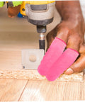 No Sweat Finger Shields Durable Anti Static Pink Latex Covers For Joint Relief And Cracked Skin Repair while drilling into wood.