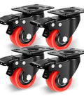 2 Inch Casters Set Of 4 Heavy Duty Top Plate Caster Wheels With Brake 600 Lbs Dual Locking Furniture Castors 360 Degree Swivel