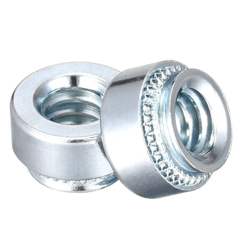 Workhorse Self Clinching Rivet Nuts One Quarter Twenty By Point Two Two Inch Carbon Steel With Durable Zinc Plating Round Head close-up