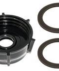 Replacement Plastic Base Bottom Jar Cap With Two Rubber O Ring Gaskets for Oster and Osterizer Blenders, black color