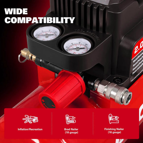 Craftsman 2 Gallon Portable Air Compressor 125 PSI Oil Free Lightweight Compact Design With 10 Piece Accessory Kit Including Hose Chuck Gauge And Blow Gun Perfect For Tires Nails And Inflatable Projects Quick Setup Easy Storage Ideal Garage Tool