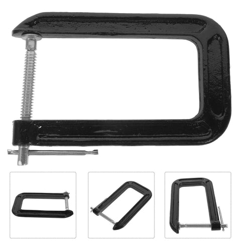 Heavy Duty Universal Three Inch Tabletop Mounting Clamp For Woodworking And Desk Fixtures With 180mm Jaw Opening, Cast Steel C Clamp