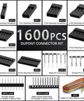 All In One Ratcheting 2.54mm Dupont Crimping Kit With 1600 Piece Connector Set showing connectors and ribbon cable