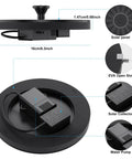 Side and bottom view of Solar Powered Bird Bath Fountain With Six Nozzles For Free Standing Floating Water Feature In Garden Pond.