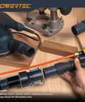 Dust Collection Fitting With Quick Change Adapter For Shop Vacuum Hoses And Fittings Universal Fit From Two And A Half Inches To One And A Half Inches Quick Connector No Fuss Versatile Vacuum Tool Adapter in use with woodworking tools on workbench.