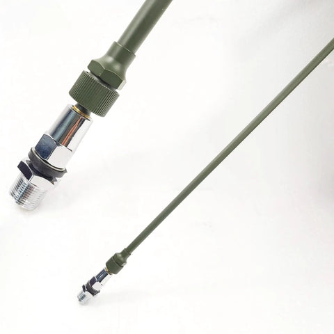 Beefy 3/8-24 Threaded Stud Antenna Mount For CB And Ham Radios Heavy Duty Antenna Mount Adapter with silver finish and green rod