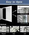 Super Heavy Duty Aluminum Louvered Access Panel Double Door Inspection Hatch For Ceilings Drywall Cabinets with magnetic switch and concealed hinge.