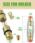 Heavy Duty 100 Amp In Line Fuse Holder with Agc Fuses 4 to 8 Gauge AWG Wire for Car Amps Stereos Boat Alarms Water Pumps size measurements