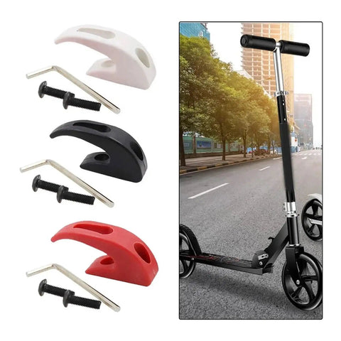 Front Hook Storage Mount For Electric Scooters And Skateboards Compatible With M365 Pro Ninebot Max G30 Durable Red Hanger Holder With Stable Round Rod Fit Easy Install Secure Daily Commute Gear with red, black, white mounts and scooter display