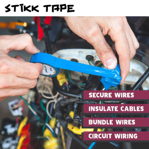Person using Heavy-Duty Multicolor Electrical Tape 3/4-Inch By 22 Yards Workhorse For Contractors on circuit wiring