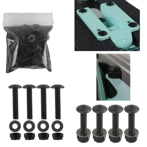 Drop Through Longboard Hardware Kit 1 1/4 Inch Pan Head Bolts With Washers And Nuts Multicolor Includes 8 Bolts 8 Washers And 8 Nuts shown