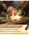 Two Pack Ferrocerium Rod Fire Starters 3 By 4 Inch Flint Rods igniting tinder with sparks for camping and survival