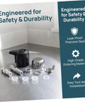 Must Have Pressure Cooker Float Valve Replacement Set With Stainless Steel And Plastic Parts For Air Tight Performance And Leak Free Cooking Upgrades on a countertop.