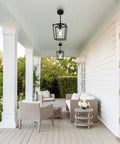 Top Shelf 2 Pack Modern Farmhouse Pendant Lights For Kitchen Island Featuring Matte Black Iron Cage And Clear Glass Shade Hella Durable dining space with outdoor seating
