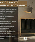 Four Section Bamboo Recycling Bin With Dual Trash And Recycle Bins For Kitchen Or Office Dope Sleek Wooden Recycling Organizer For Paper Plastic Cans indoor unit shown in room setting