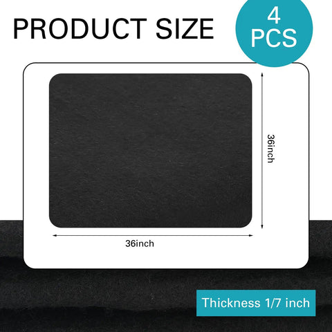4 Pack 36 By 36 Inch Welding Blanket Heavy Duty Flame Retardant Carbon Felt Pad 3.5mm Thick Fireproof Mat dimensions