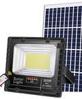 JUDYSSY Solar Led Flood Light Street, Ip65 Waterproof Outdoor Bright Security Lighting Lamp, Black-200W with solar panel and remote.