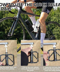 Ultralight 9/16 Inch Bike Pedals With Quick Release And 3 Bearing Design shown in use on road bike