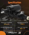 Pro Grade Rock Solid Power Steering Gear Box Replacement For Toyota 4Runner 1989 1990 1991 And Pickup 1985 1986 278473 specifications showing size and thread details.