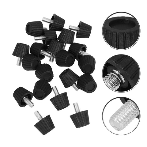 Adjustable Screw-In Furniture Levelers with anti-slip pads, heavy-duty threaded feet, durable PP and iron construction, floor protection
