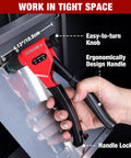 8 Inch Rivet Nut Gun Kit For Tight Spaces With 3 Mandrels 8-32 10-24 1/4-20 And 3 Drill Bits in use on metal surface