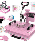 5 In 1 Swing Away Heat Press Machine 12 X 15 Inch Digital T Shirt Press Combo with accessories for mugs, hats, and plates.