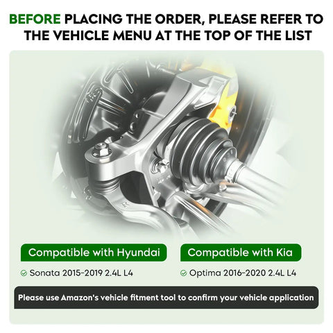 Heavy Duty Built Tough Front Left Driver Side Cv Axle Shaft Assembly Fits Hyundai Sonata 2.4L 2015 2019 And Kia Optima 2.4L 2016 2020 Gas Models Only, close-up view of assembly.