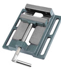 Fabater Heavy Duty 4 Inch Drill Press Vise With Cast Iron Body For Milling Machine Clamp showing guiding rod design and jaws.