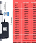 Straight Up Heavy Duty Electric Linear Actuator Running Smooth Like Butter With Rock Solid 24V DC Motor Pushing Beast Mode 10000 N Thrust Over 1100 mm Stroke Using IP67 Rust Proof Metal Gear And Stainless Rod Built Different For Industrial Automation dimensions and specifications chart