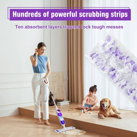 24 Pack Disposable Mop Pad Refills For Multi Surface Wet And Dry Cleaning, Compatible With PowerMop Wood Mop And Power Mop Units, Easy Change, Ultra Absorbent Microfiber Pads, Grab And Go Bulk Pack For Quick Home Cleanup on mop cleaning hard floor spill