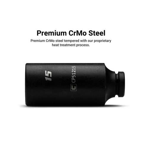 Quarter Inch Drive Master Impact Socket Set With Shallow And Deep Sockets Metric Sizes 4 To 15 mm Premium Chrome Moly Steel socket