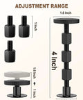 Adjustable Threaded Bed Frame Stabilizer Anti Shaker Headboard Wedge Knocks That Creak Out Bolting Gear To Wall Heavy Duty Squeak Stopper Fix Sleep Setup Four Pack showing adjustment range with dimensions.