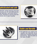 Wheel Bearing And Hub Assembly 515143 For Ford Expedition F150 Lincoln Navigator 2011 To 2014 Front RWD 6 Lug With ABS Replacement Front Wheel Hub Fits 6 Lug Trucks, top and side view of product with bolts and flange visible.