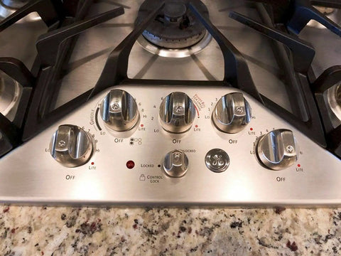 Gas Range Burner Knob Set No Fuss Replacement For GE Cafe Series Stovetop 5 Pack WB03X32194 WB03T10329 4920893