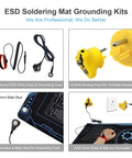 Pro Grade 48x24 Inch Anti Static Mat For Soldering And PC Build, ESD Safe Workbench Pad with grounding kit components