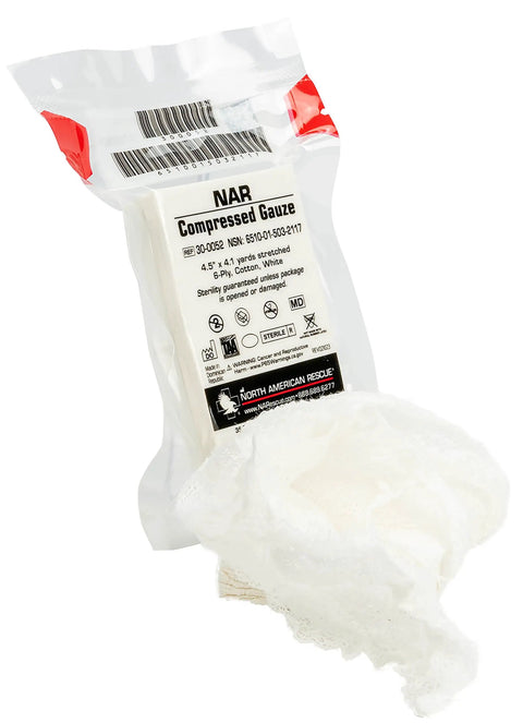 Compressed Rolled Gauze Bandage For Wounds, Ultra Compact Crinkle Cotton Six Ply Sterile Gauze That Expands To Cover Large Injuries