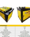 Shop Grade 220V Rebar Bender Machine, Horizontal Steel Bar Hoop Folder Pro with control panel and curved metal surface.