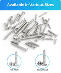 Stainless Steel Self Tapping Screws Assortment Kit 560 Pcs M3 M4 M5 M6 Flat Head And Round Head Phillips Drive Wood Screws Silver