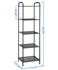 Rock Solid And Super Roomy Five Tier Extendable Metal Wire Storage Rack Heavy Duty Adjustable Height Shelf Plant Stand No Sweat Assembly For Home Or Garage Charcoal Gray, 50.55 inches tall with five shelves.