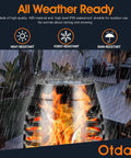 Solar Torch Lights Outdoor Flickering Flame, 12 LED Waterproof Torches For Garden, patio, showing rain-resistant feature