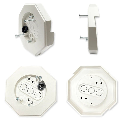 Vinyl Siding Lamp Mounting Kit With Built In Electrical Box For 5/8 Inch Outdoor Siding Lap Durable Exterior Lighting Mounting Solution For Lamps Fixtures Receptacles And Decorative Lanterns white octagon wall box