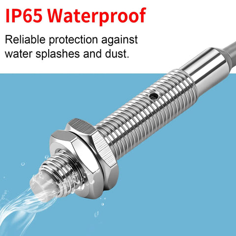Pro Grade M6 Inductive Proximity Sensor Switch Non Shield Type LJ6A3-2-Z AX 2mm Detect Range, 10-30VDC, 150mA, NPN Normally Closed, 3 Wire, Gray Metal Body, 78-Inch Cable, IP65 waterproof
