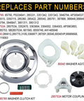 Beefed Up Heavy Duty Motor Coupling Kit 285753A Plus Washer Clutch Kit 285785 And 80040 Agitator Dog for Whirlpool Kenmore Washers