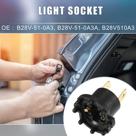 Installation of Headlight Socket Adapter Kit For Mazda 3 2004-2009 And Mazda 5 2006-2010 B28V-51-0A3 B28V-51-0A3A