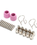 Top Shred Plasma Cutting Torch Consumables 24 Pack Copper Electrodes Contact Tips And Ceramics includes copper tips and ceramic nozzles.