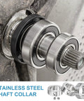 Stainless Steel Shaft Collar Set, 4 Pack, 16mm Inner Diameter, 28mm Outer Diameter, installed on machinery part