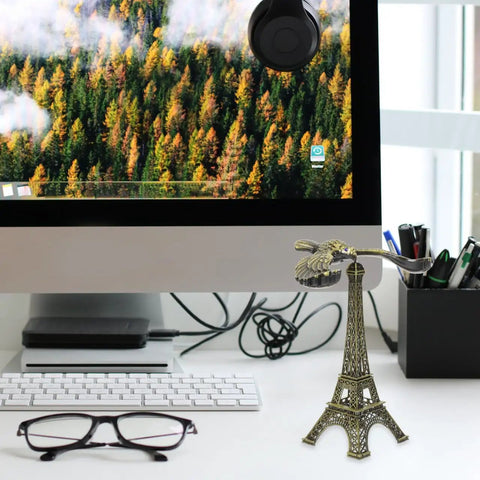 Hella Impressive Balancing Eagle Sculpture Desk Flex For Home Office Tabletop Shelf Decor Solid Wooden Base Centerpiece Adding Serious Visual Vibes To Any Living Area Or Workspace Today